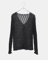 Cellu mesh see-through long-sleeved cardigan