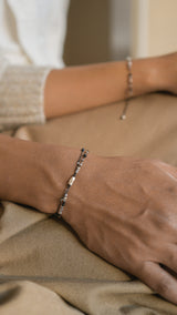 Positivity, double line bracelet_November Birthstone