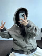 テリーシープ🐑☁🤎フーディーカーディガンジャケット🤎💛🖤3カラー
