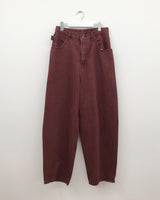 Plum wide cotton pants (1color)