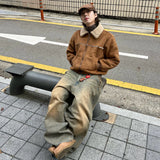 peanut wool suede jacket