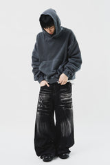 Det Washed Cropped Hoodie (4color)