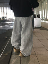 Mono Cable Quilted Wide Pants (4c)