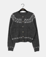 Kotok Snowflake Winter Nordic Wool Knit Cardigan
