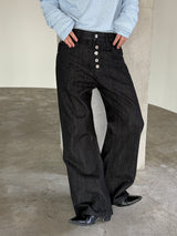Retro 5 button wide denim pants