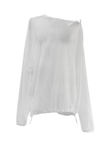 [unisex] シースルーダイアゴナルジッパーT (2color)