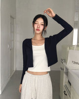 [MADE] Pop Color Ribbed Long Sleeve Cardigan