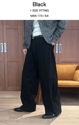 [Unisex] Side tuck snap wide denim pants(2color)