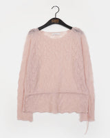 Daen alpaca wool punching frill strap knitwear