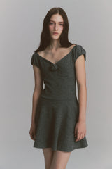 Rose Flare Dress Charcoal