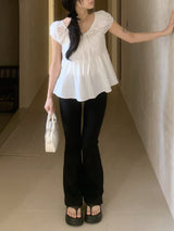 Sugar Lace Babydoll Puff Blouse