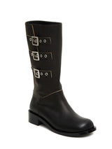 Three belted biker boots (vintage black)