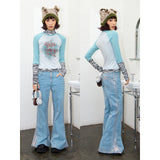 クラッククレープデニムパンツ
