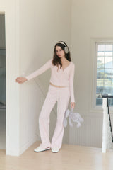 Sweet Dreams Lace Flare Pants (Pink)