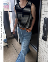 [S/S] Stripe henry neck sleeveless(3color)