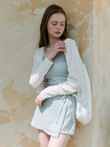 V NECK BUTTON CARDIGAN IVORY