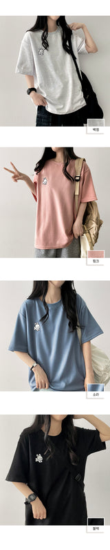 ラビットエンブロイダードショートスリーブTシャツ