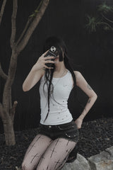 silent symbol eyelet sleeveless (white)