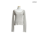 (3color) Ditsy Floral U-Neck Long Sleeve Tee