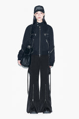 MULTI ZIPPER HIGH-NECK JUMPER BLACK