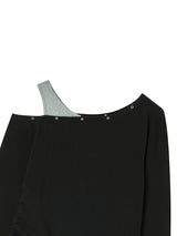 EYELET OFF SHOULDER L/S BLACK