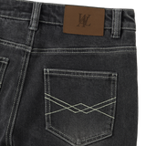 Cat Washed Stitch Bootcut denim pants - BLACK