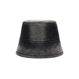 VA Stud Over Dying Denim Drop Bucket Hat / Black