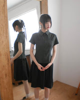 Deepen Embossing Linkle Collar Short-Sleeved Shirt
