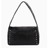 EDGY STUDDED BLACK SHOULDER BAG