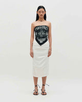 Draped Long Skirt _ WHITE