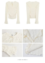 Daisy lace cuffs long-sleeved t-shirt