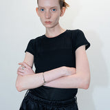 Like ribbed tee black