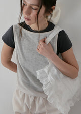 Linen Shirring Sleeveless Top_Beige