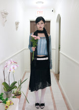 Butterfly lace unbal skirt (2color)