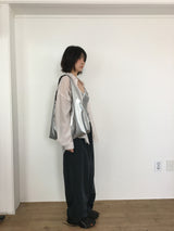 メタリックツータックワイドパンツ (3color)