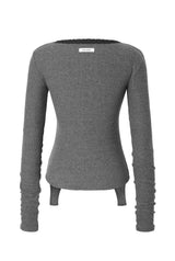 Betty lace tee - charcoal