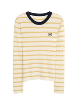 Bow Yellow Stripe Long Sleeve Tee