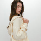 RIBBON WAFFLE HOODIE / BUTTER