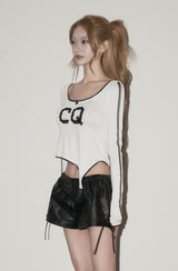 CQ lace unbal sleeve - white