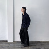 High-Waist Pleated Trousers