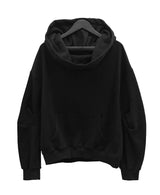 Enri cowl neck hood off-shoulder sweatshirt