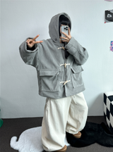 バルーンコーデュロイピンクヒップポケットロングパンツ🖤🤎🩷🤍4カラー