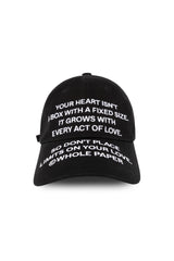 TEXT BALL CAP (BLACK)