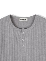 Ribbed Muscle Henley Neck