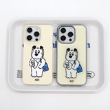 blue bag epoxy silver bumper smartphone case(Cream Color)