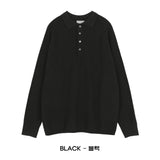 LMN Dot Raglan Button Collar Knitwear (5 colors)