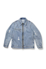 DESTROYED DART TRUCKER JACKET (BLUE)