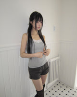 Curren Lace Ribbed Sleeveless Top