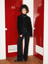 Suede stand-collar short leather jacket outerwear
