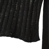 Mesh Cutout Knit - BLACK
